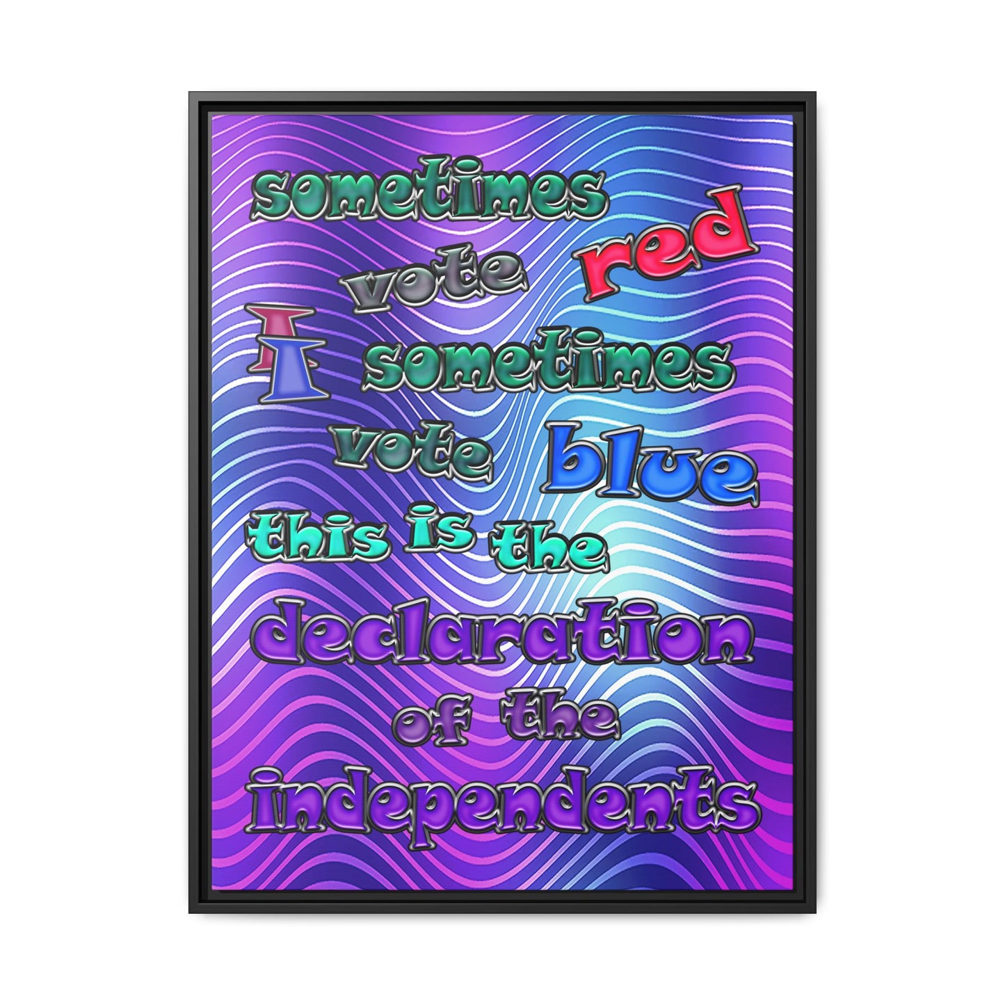 declaration of the independents - framed canvas art (purple wave)