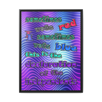 declaration of the independents - framed canvas art (purple wave)