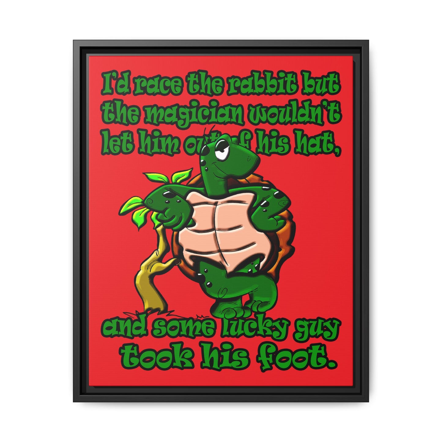 turtle race - framed canvas art (red)