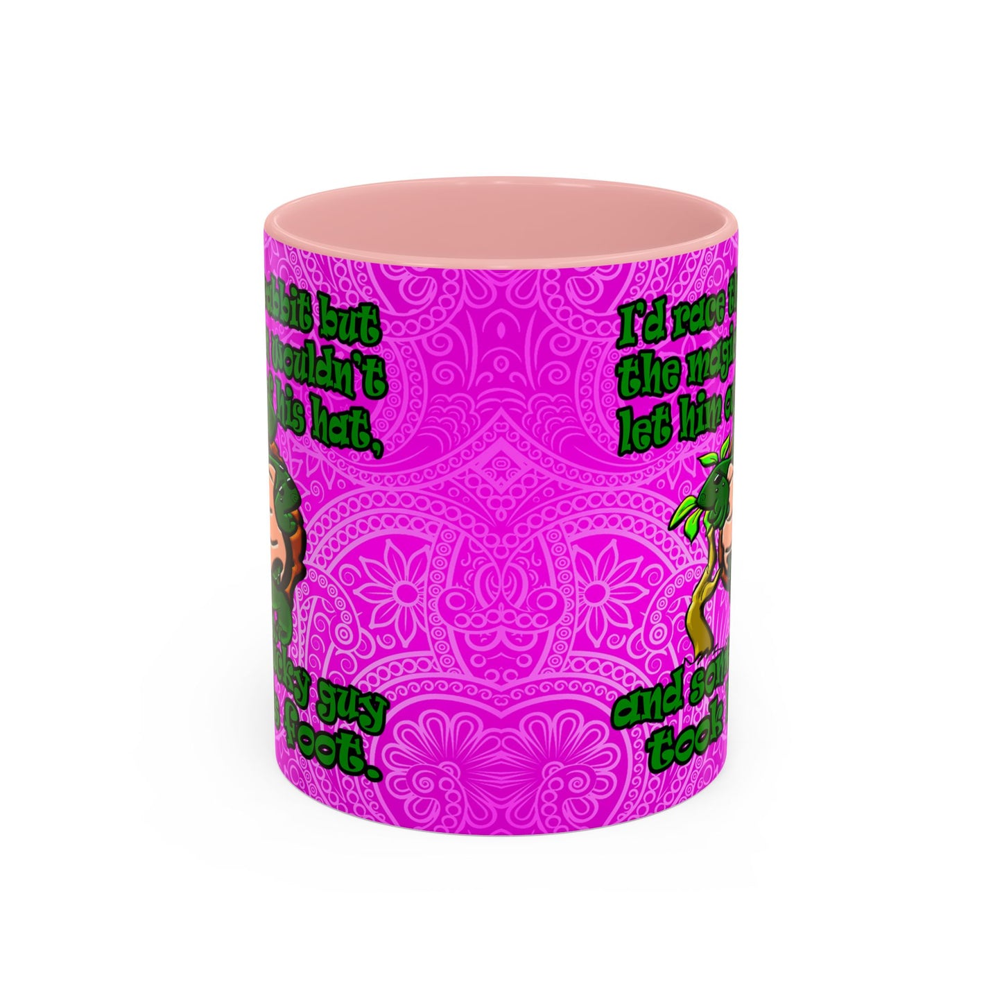 turtle race - Accent Mug (pink swirl)