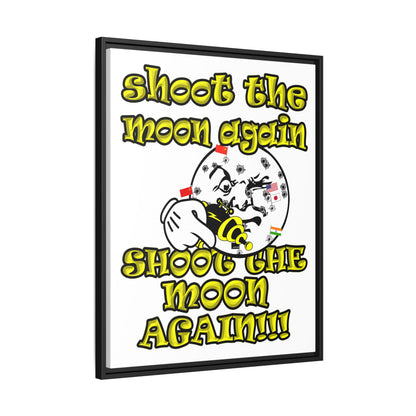 shoot the moon again - framed canvas art (white)