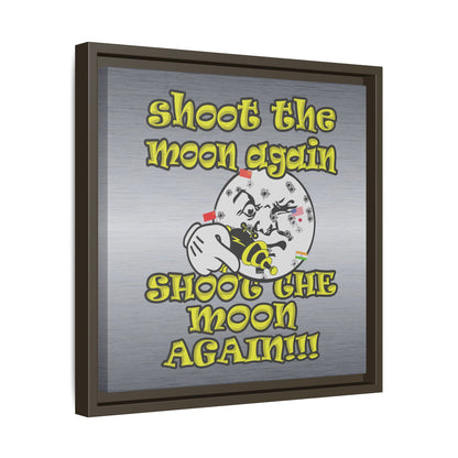 shoot the moon again - framed canvas art (brushed nickel)