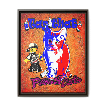 tag that - framed canvas art (burnt orange)