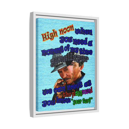 high noon - framed canvas art (faded blue)