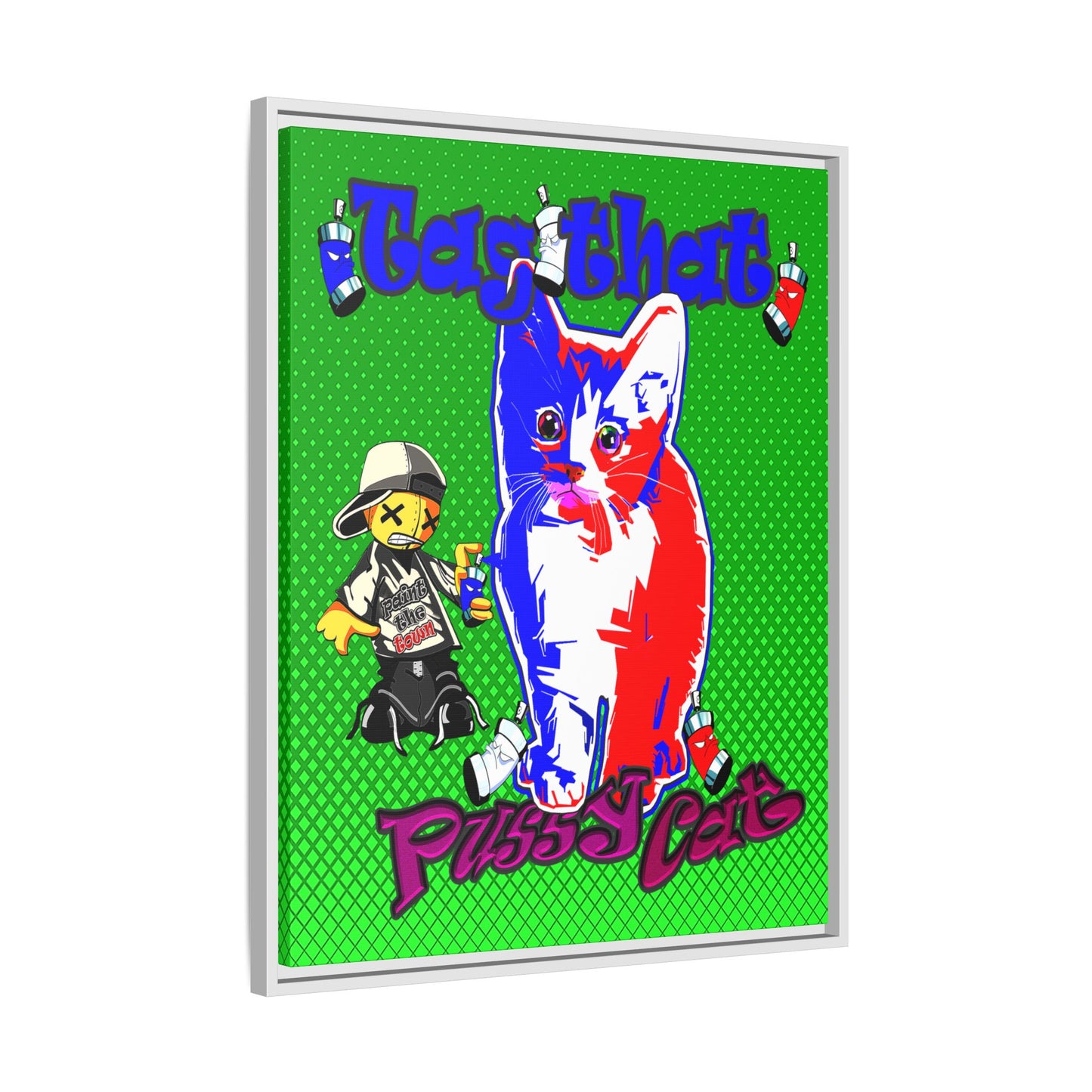 tag that - framed canvas art (logo green)