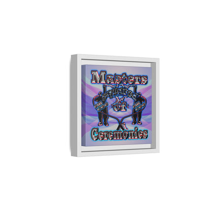 em cee squared - framed canvas art (light blue-pink wave)