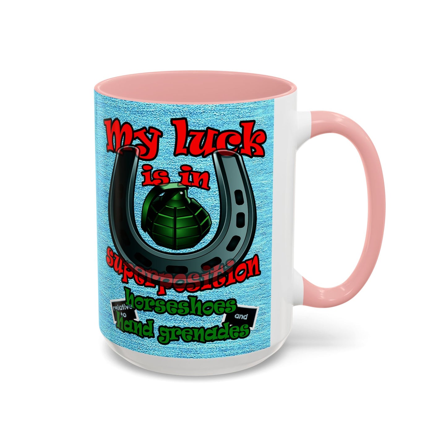 my luck - Accent Mug (faded dark blue)