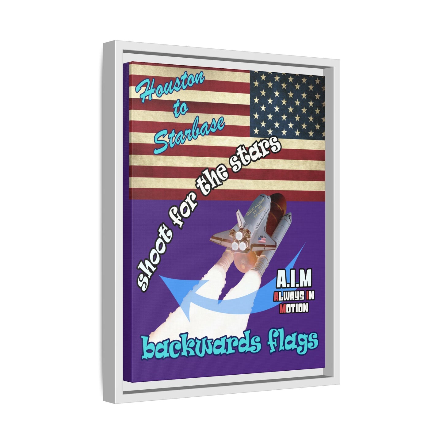 shoot for the stars - framed canvas art (purple)