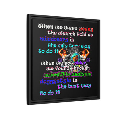 doggystyle - framed canvas art (black)