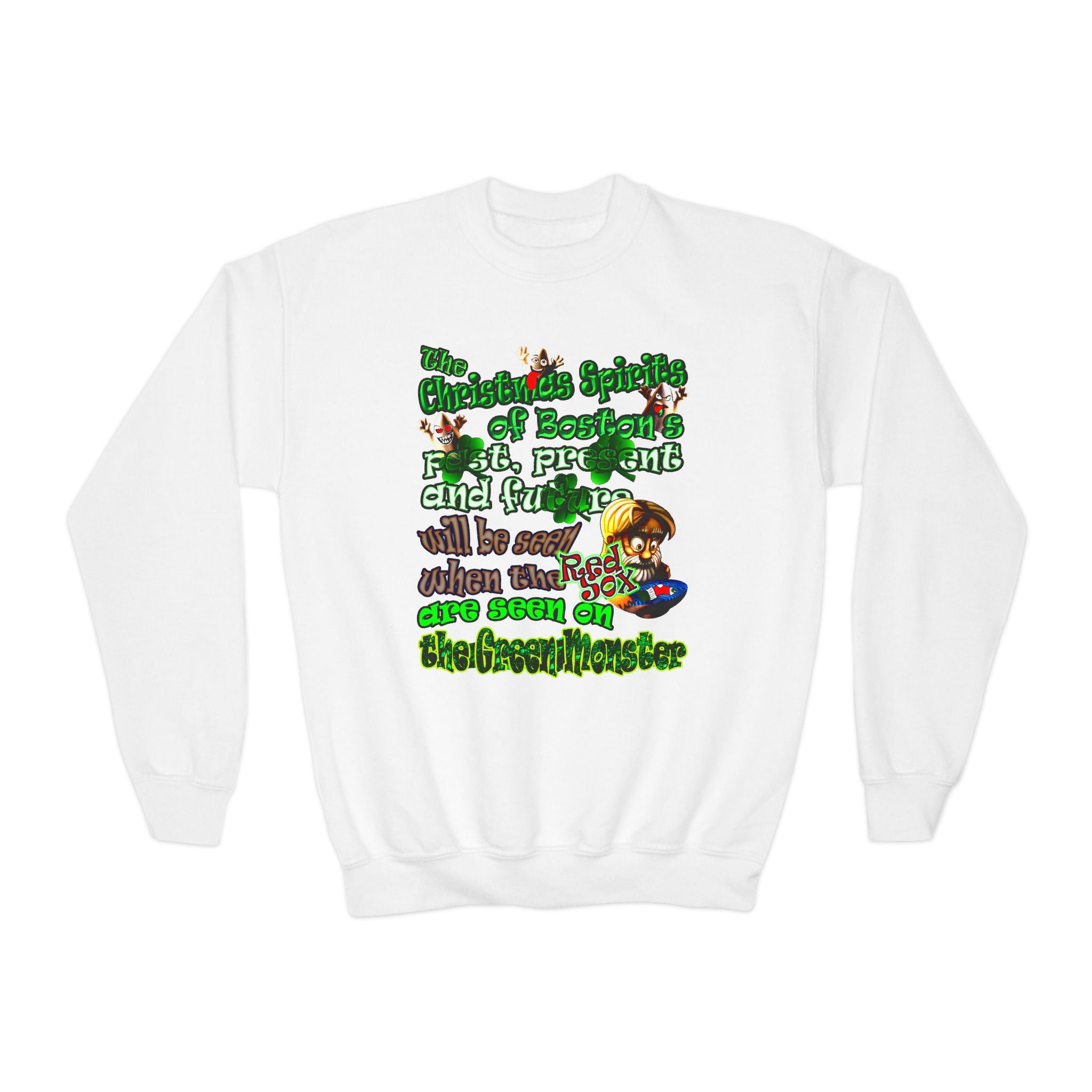 christmas spirits of boston - Youth Crewneck Sweatshirt