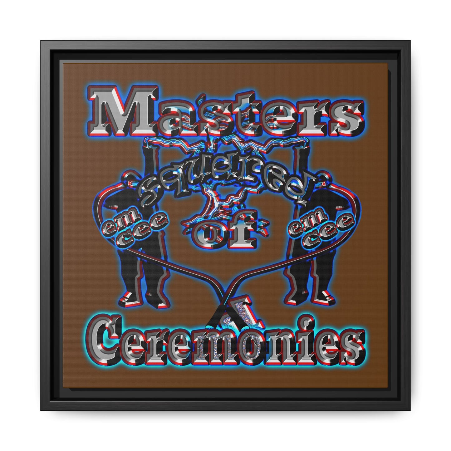 em cee squared - framed canvas art (brown)