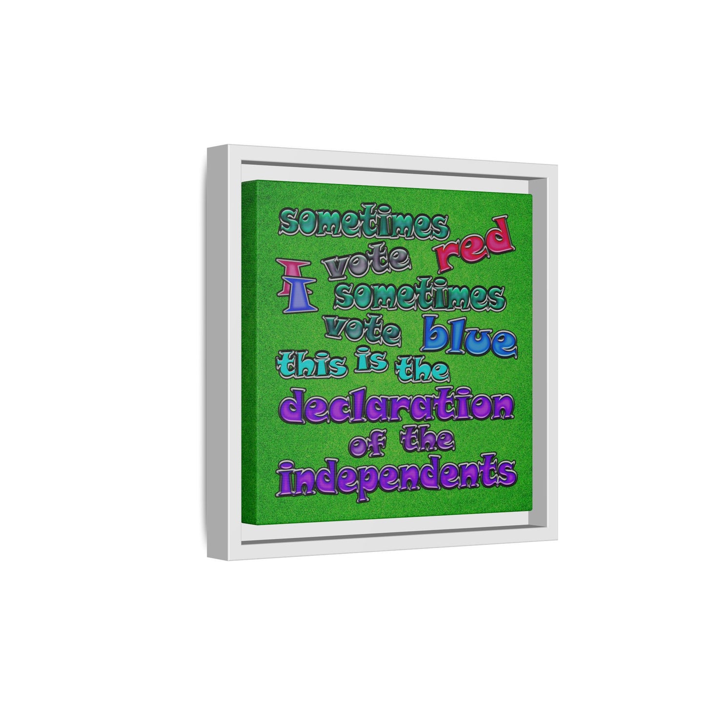 declaration of the independents - framed canvas art (green turf)