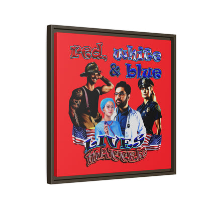 rw&b lives matter - framed canvas art (red)