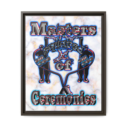 em cee squared - framed canvas art (white marble)