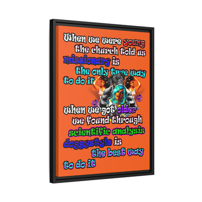 doggystyle - framed canvas art (orange)