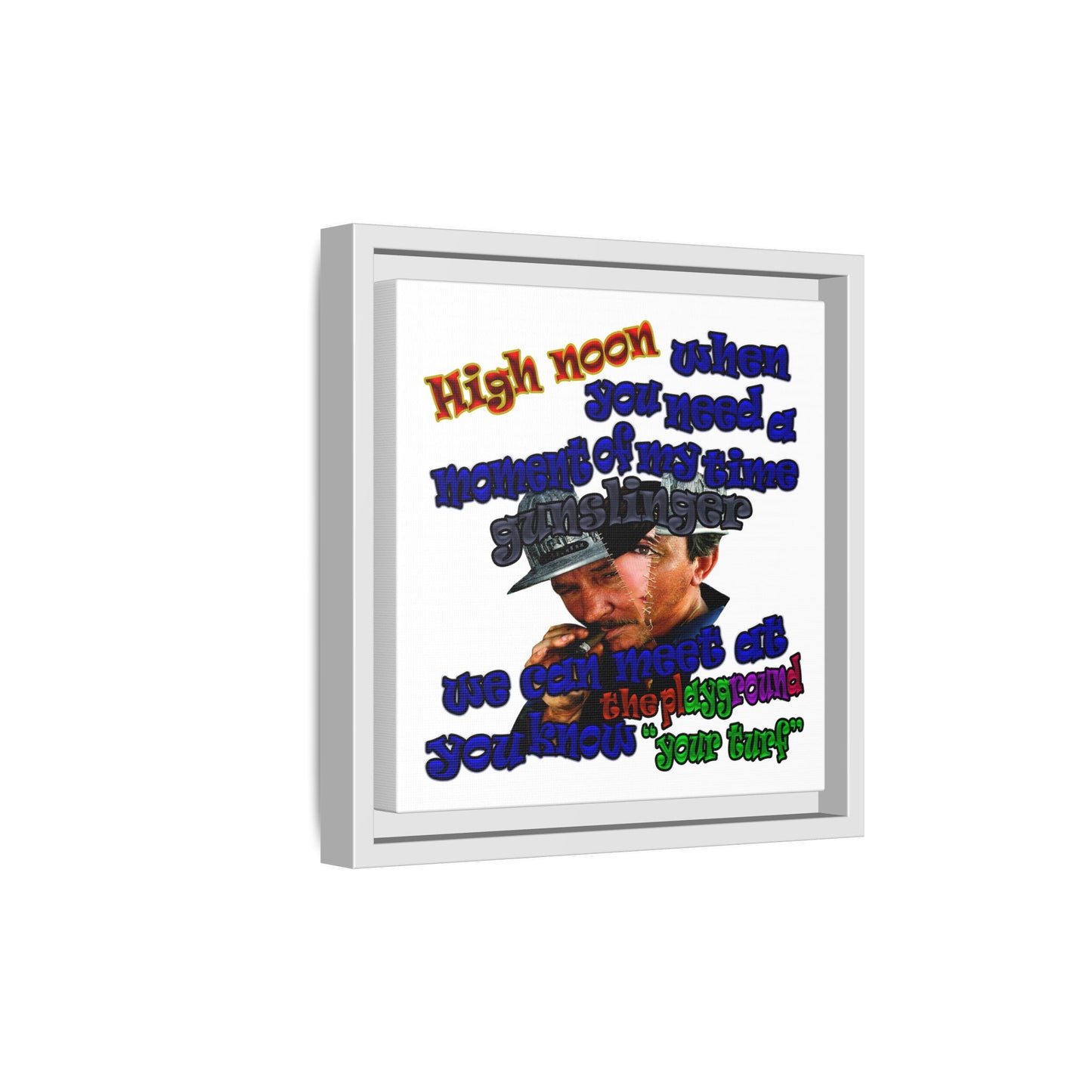 high noon - framed canvas art (white)