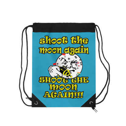 shoot the moon again - Drawstring Bag (turquoise)