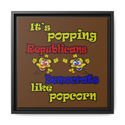 popping like popcorn - framed canvas art (brown)