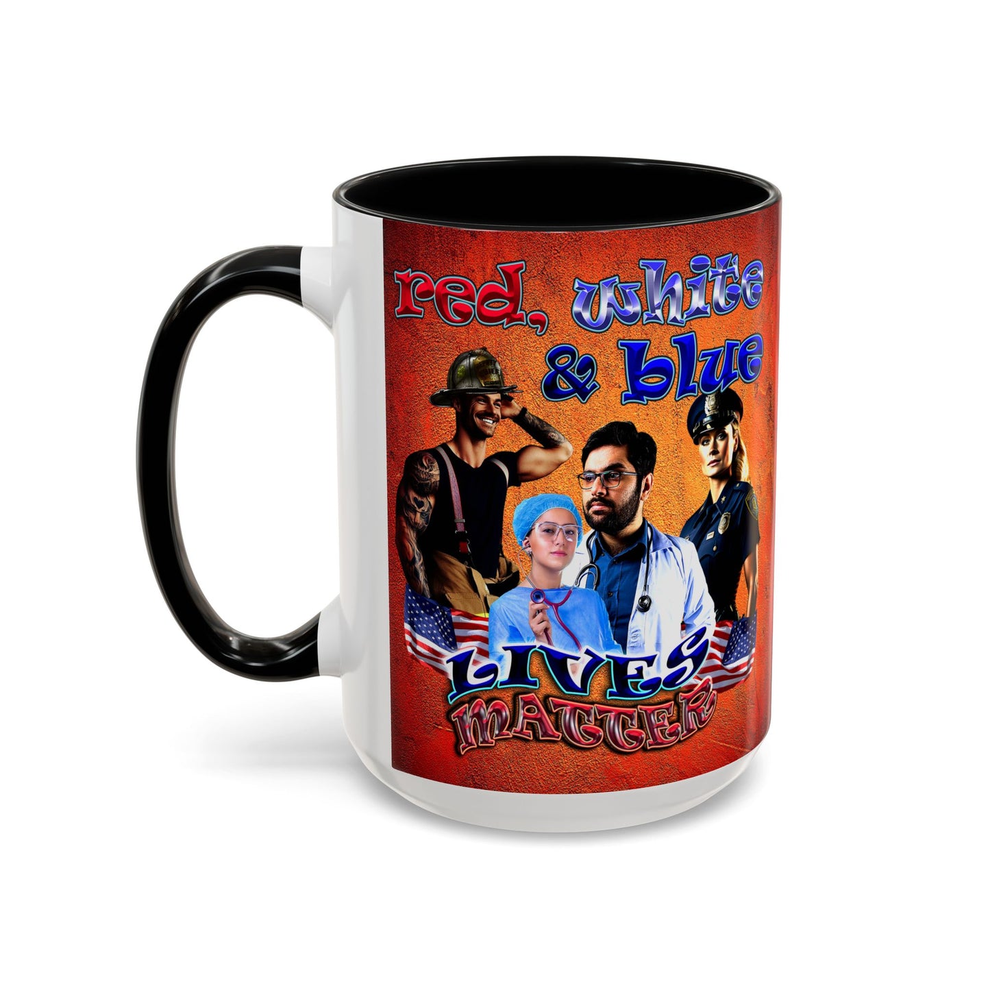 rw&b lives matter - Accent Mug (burnt orange)
