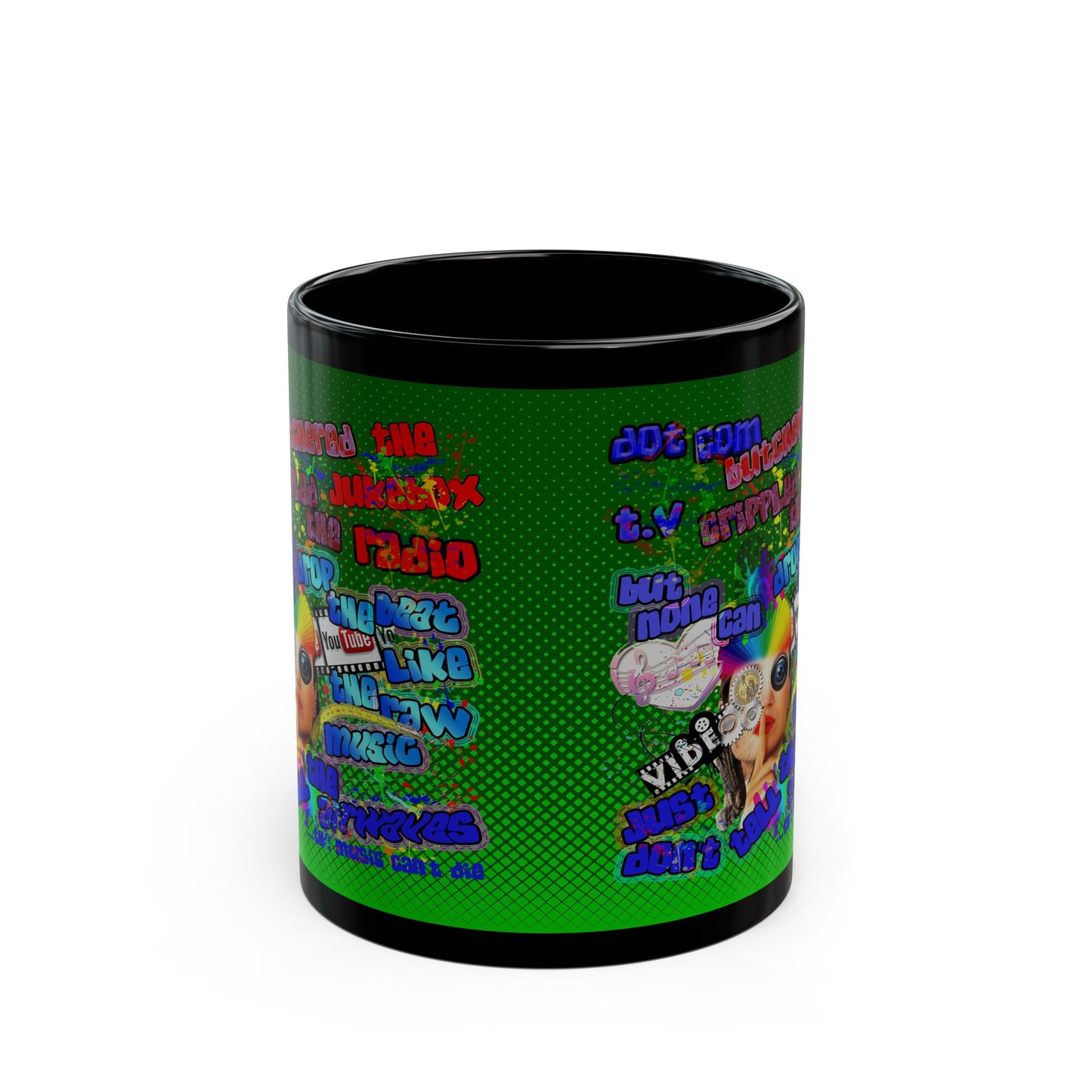 drop the beat - Black Mug (logo green)