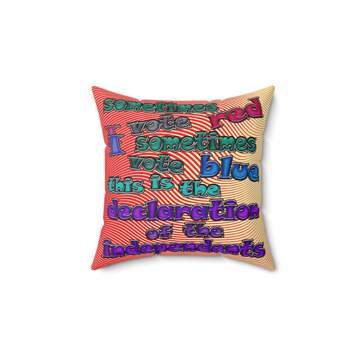 declaration of the independents - Spun Polyester Square Pillow - (yellow-orange wave)