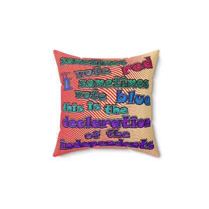 declaration of the independents - Spun Polyester Square Pillow - (yellow-orange wave)