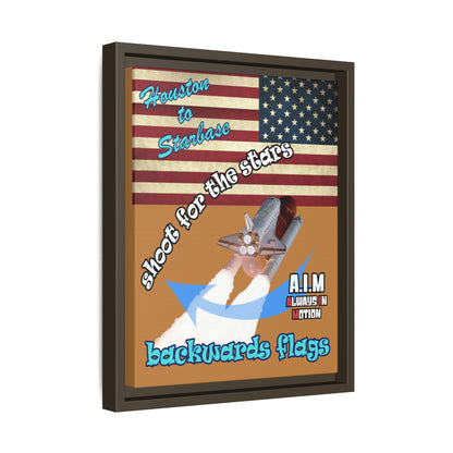 shoot for the stars - framed canvas art (light brown)