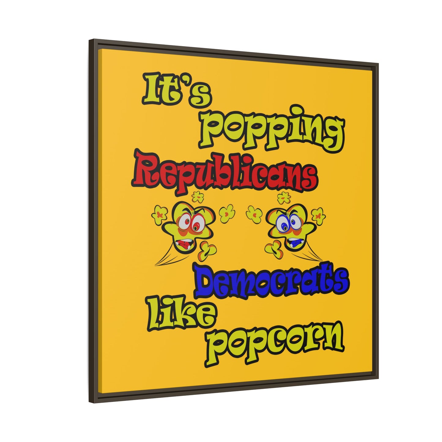 popping like popcorn - framed canvas art (yellow)