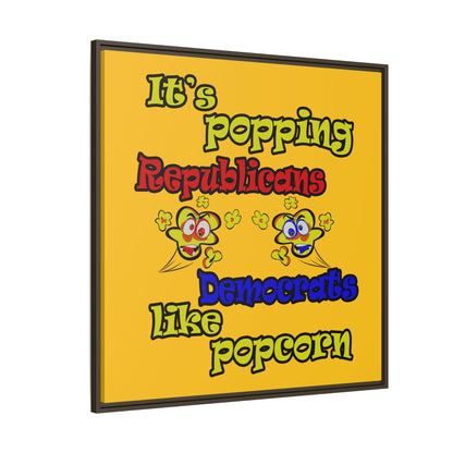 popping like popcorn - framed canvas art (yellow)