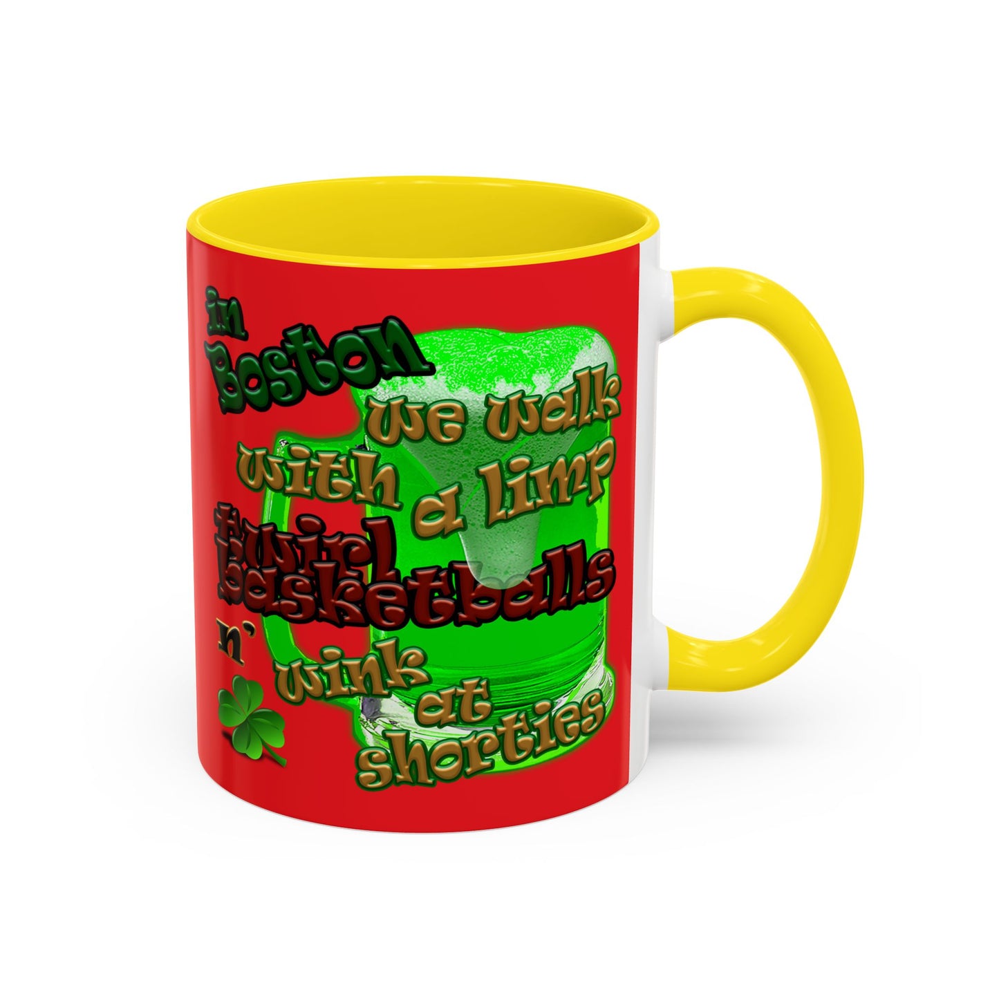 celtics logo - Accent Mug (red)