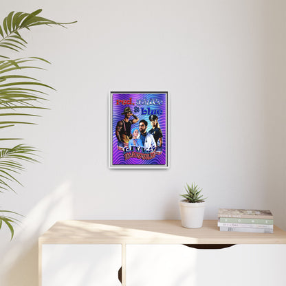 rw&b lives matter - framed canvas art (purple wave)