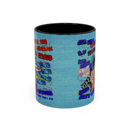 drop the beat - Accent Mug (faded blue)