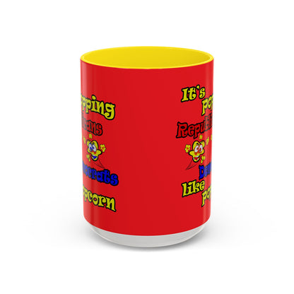 popping like popcorn - Accent Mug (red)