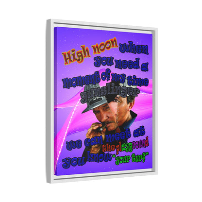 high noon - framed canvas art (purple-pink wave)