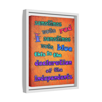 declaration of the independents - framed canvas art (burnt orange)