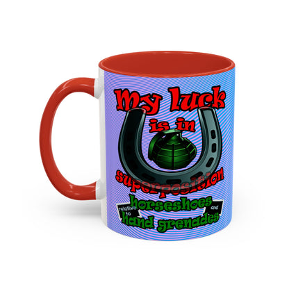 my luck - Accent Mug (light blue-purple wave)