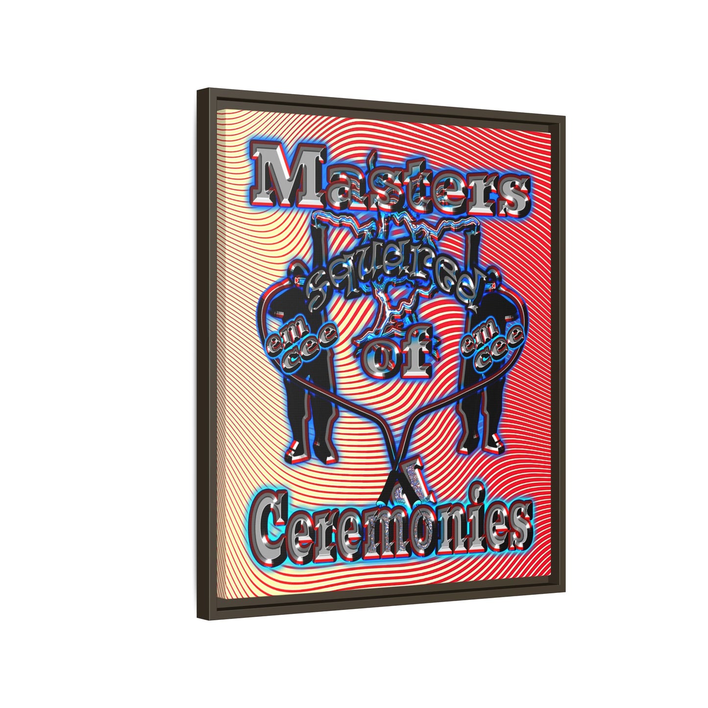 em cee squared - framed canvas art (yellow-orange wave)