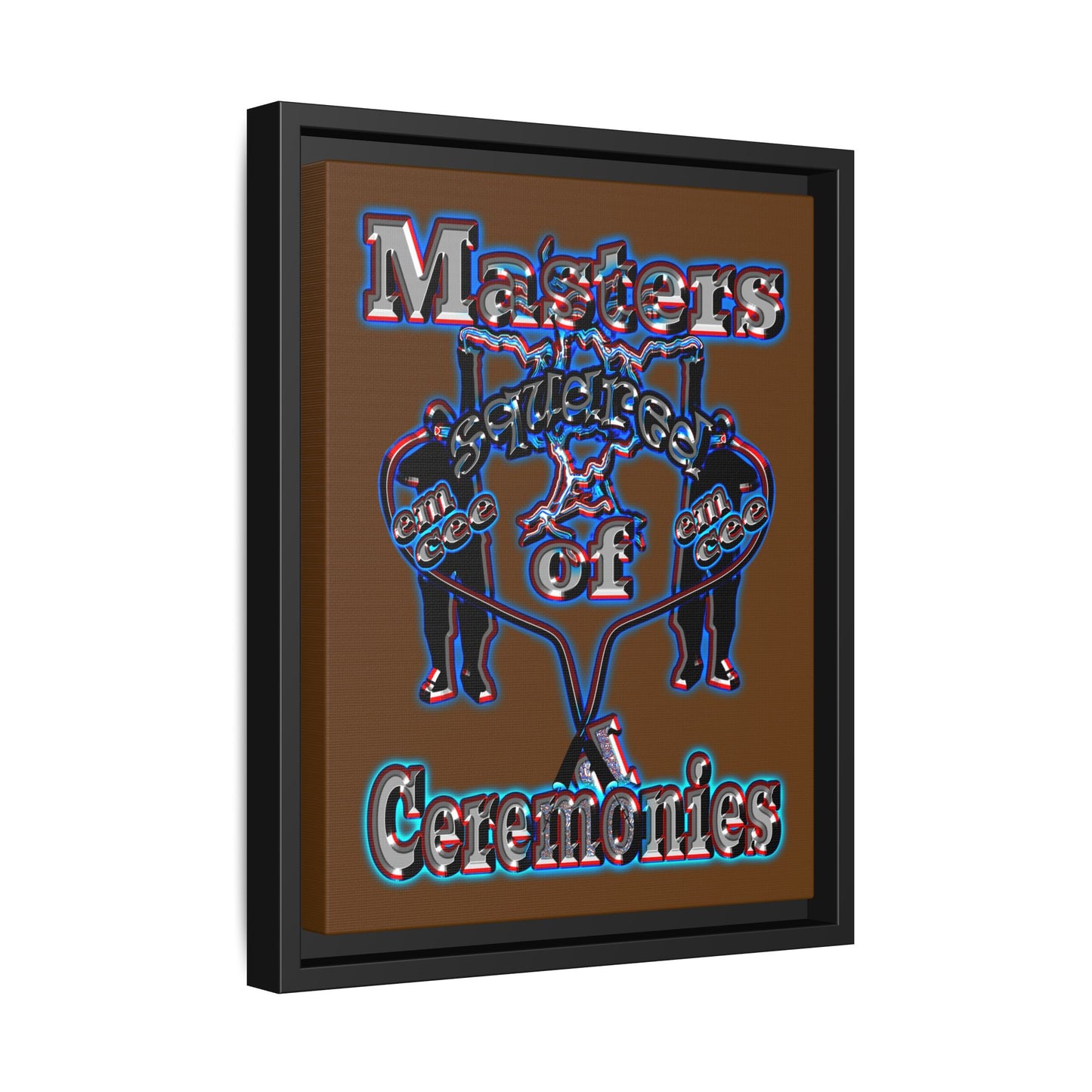 em cee squared - framed canvas art (brown)