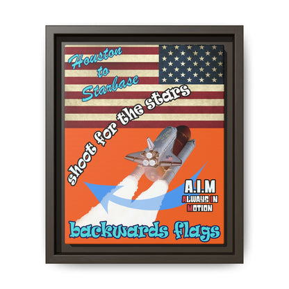 shoot for the stars - framed canvas art (orange)