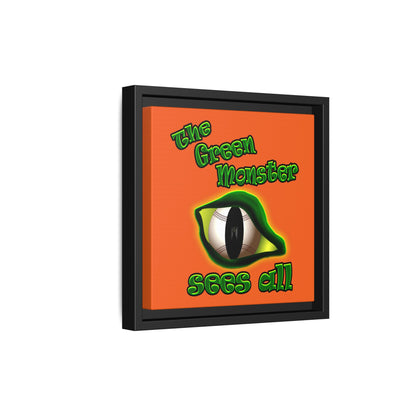 green monster - framed canvas art (orange)