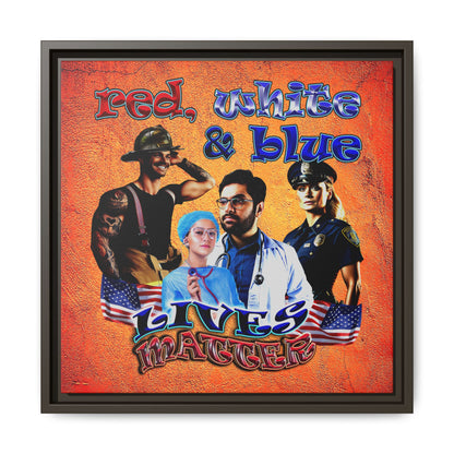 rw&b lives matter - framed canvas art (burnt orange)