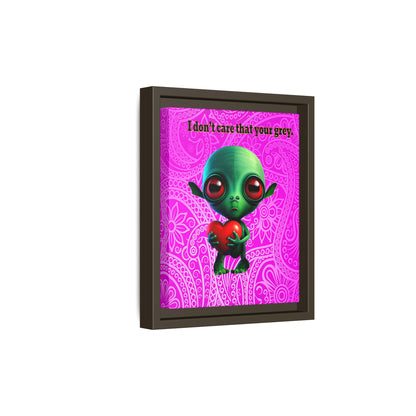 I don't care that your grey - framed canvas art (pink swirl)