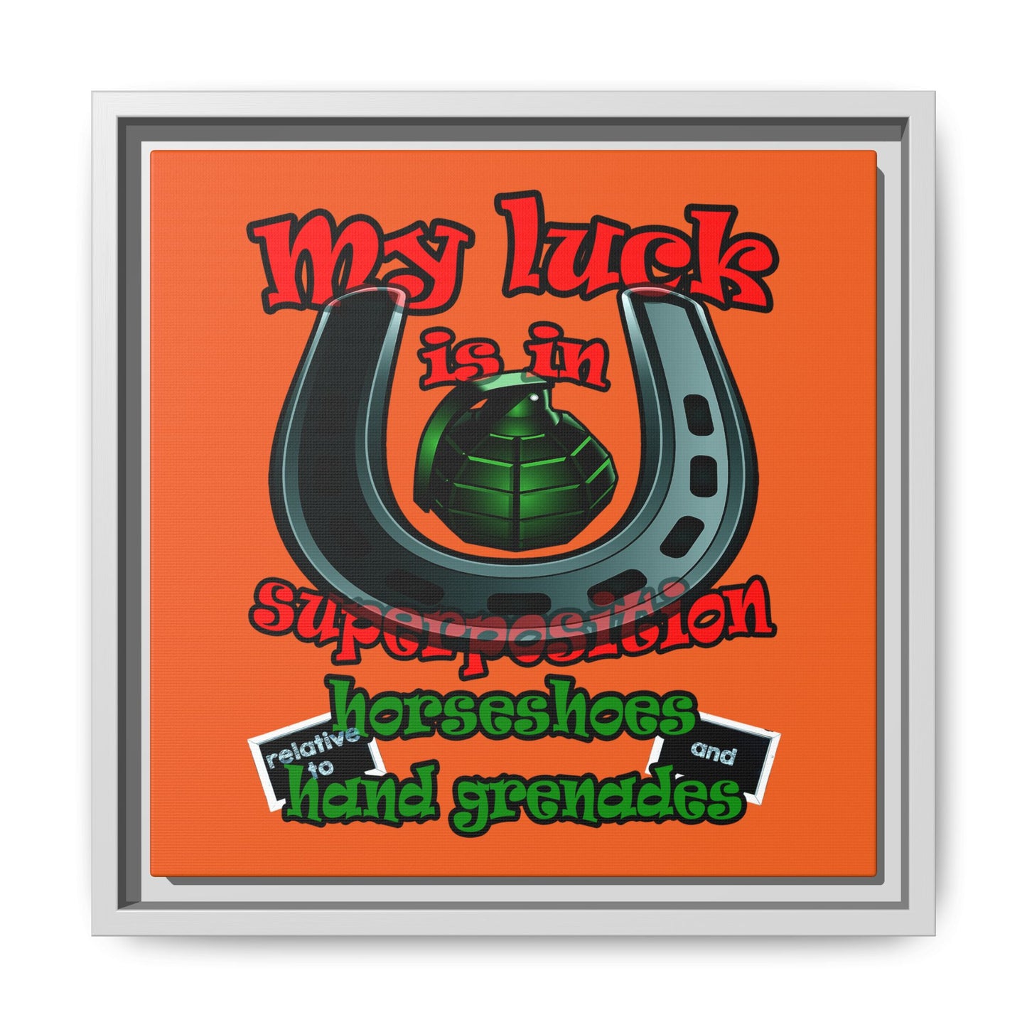 my luck - framed canvas art (orange)