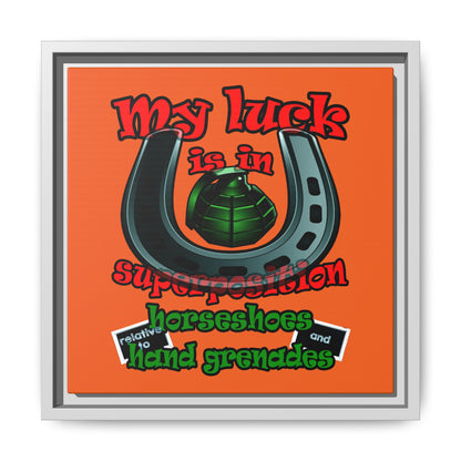 my luck - framed canvas art (orange)