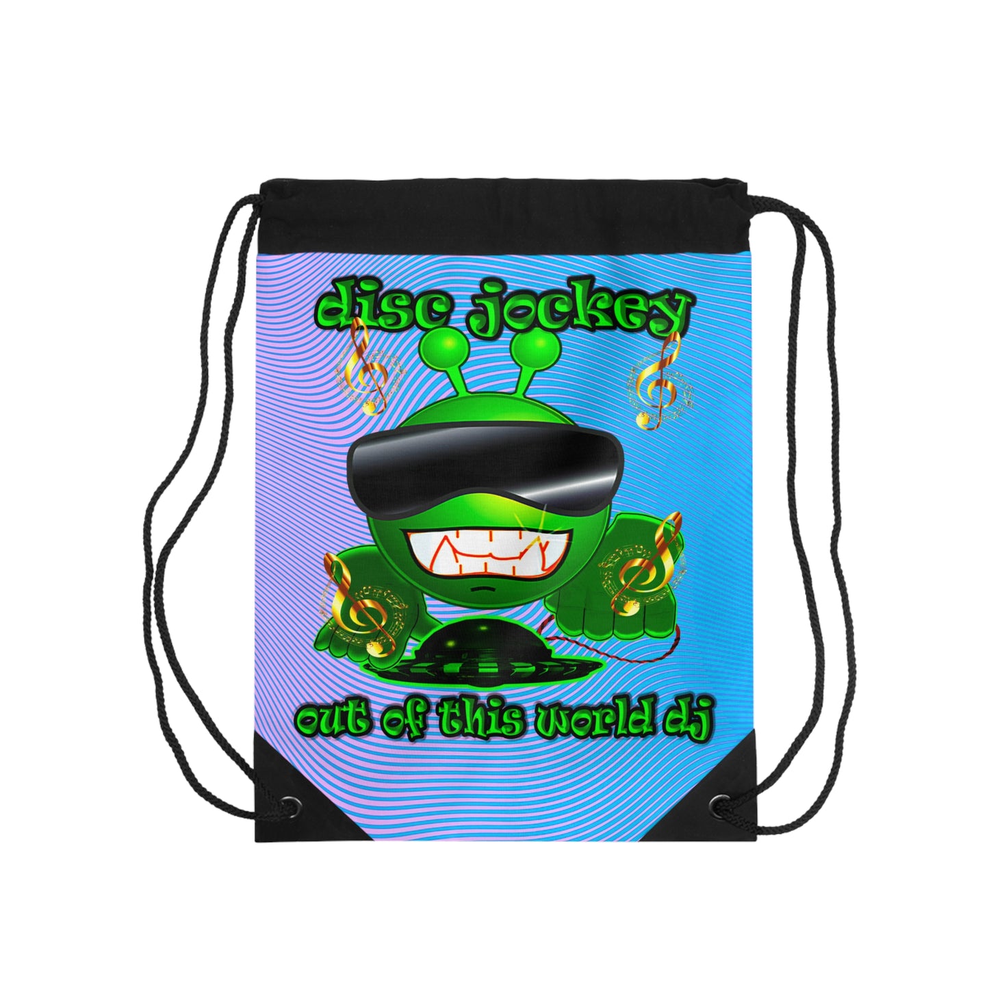 disc jockey - Drawstring Bag (light blue-purple wave)