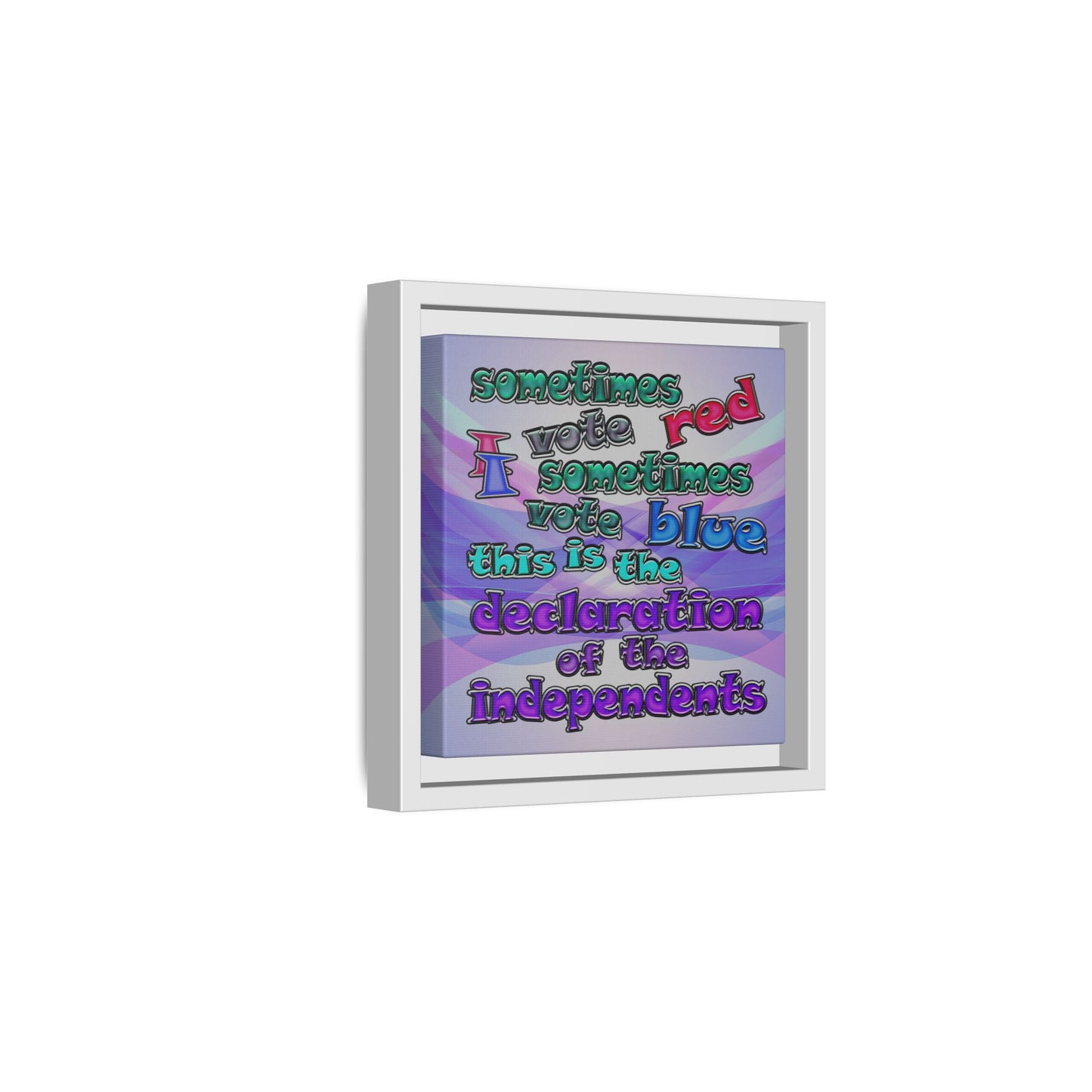 declaration of the independents - framed canvas art (light blue-pink wave)