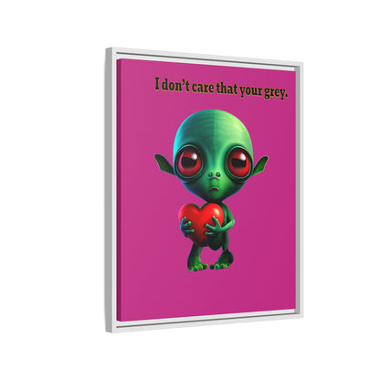 I don't care that your grey - framed canvas art (pink)