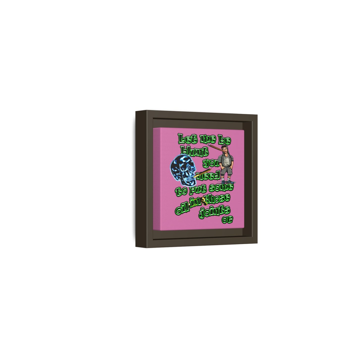 og - framed canvas art (light pink)