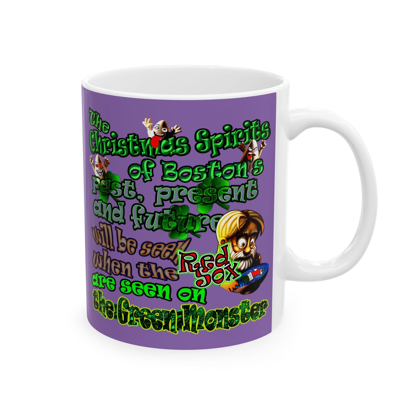 christmas spirits of boston - White Mug (light purple)