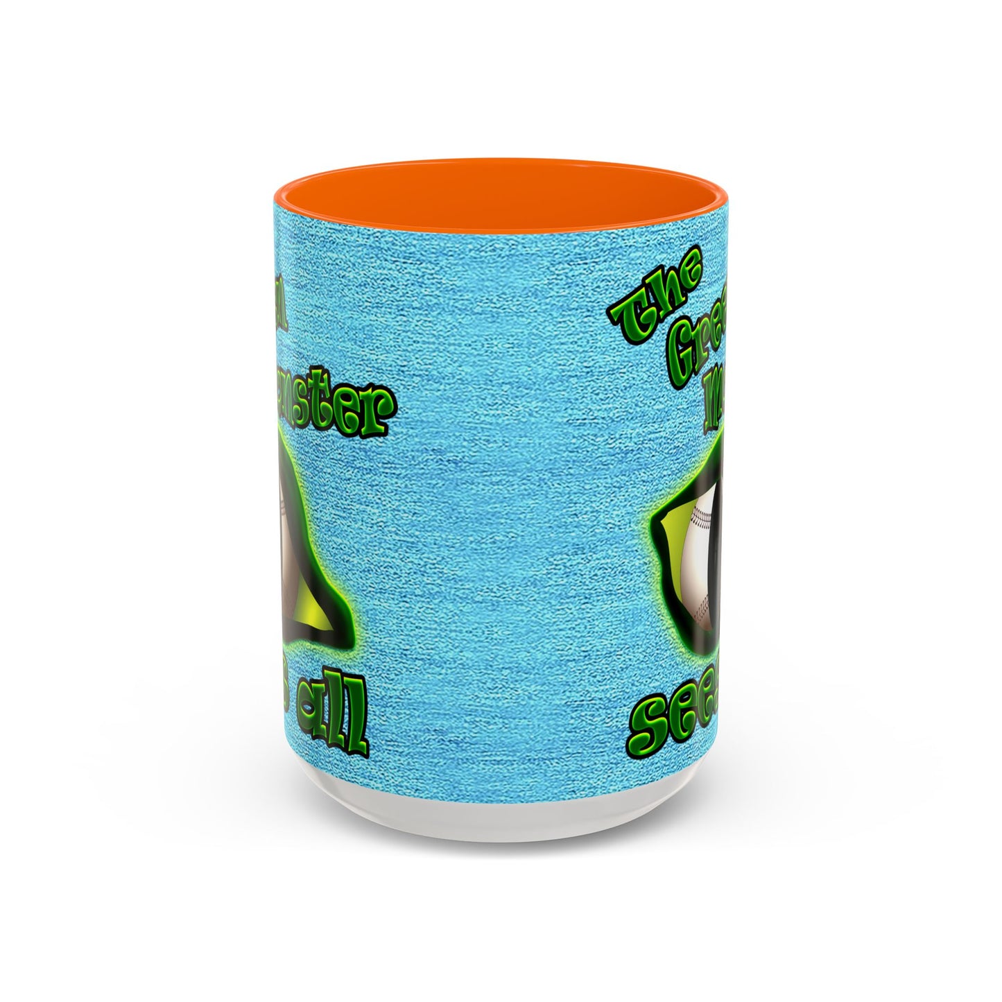 green monster - Accent Mug (faded blue)